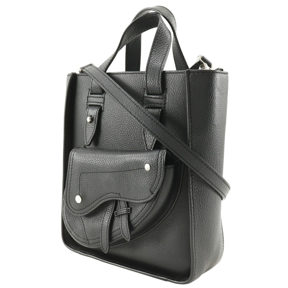 Christian Dior Handbag Calfskin black 2WAYShoulder Bag Saddle Mini Tote Women