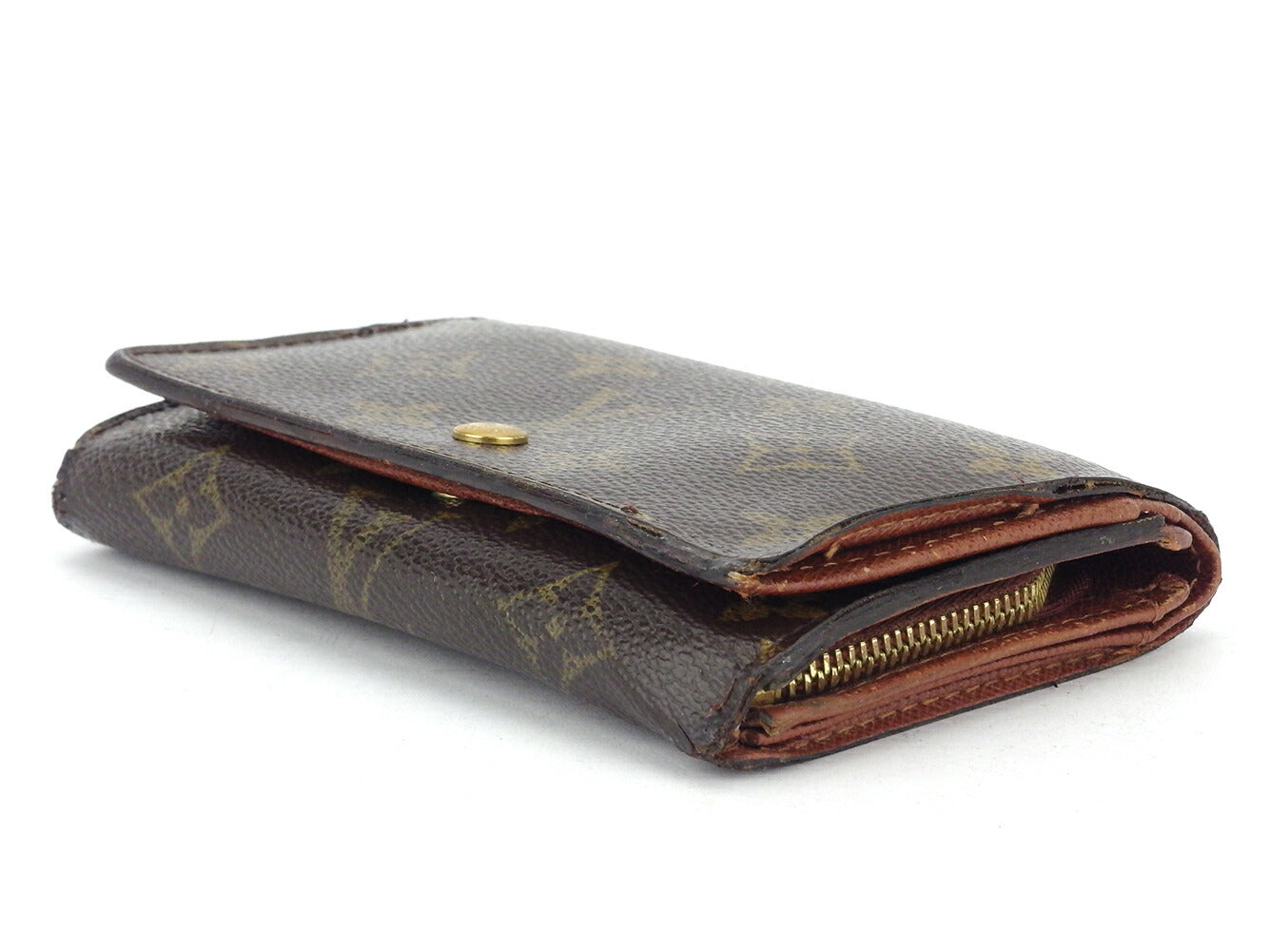 LOUIS VUITTON Long Wallet Purse M61730 Brown beige gold Portonebi Tresol