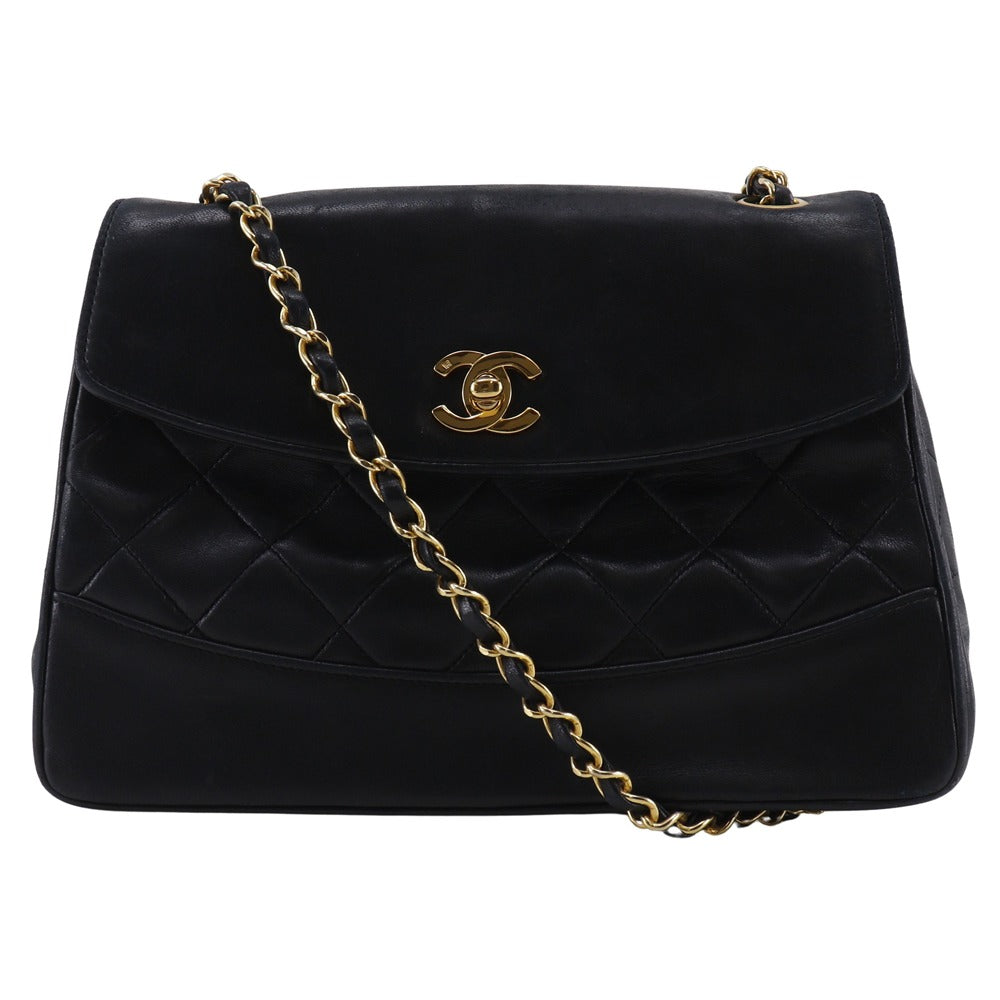 CHANEL Shoulder Bag lambskin black ChainShoulder Matrasse
