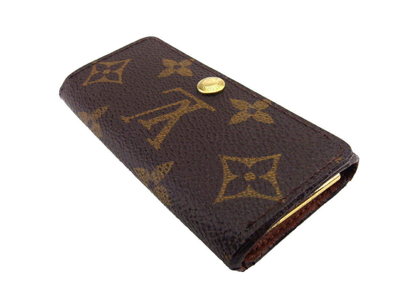 LOUIS VUITTON Key case Key holder  M62631 Brown beige gold Multicles4