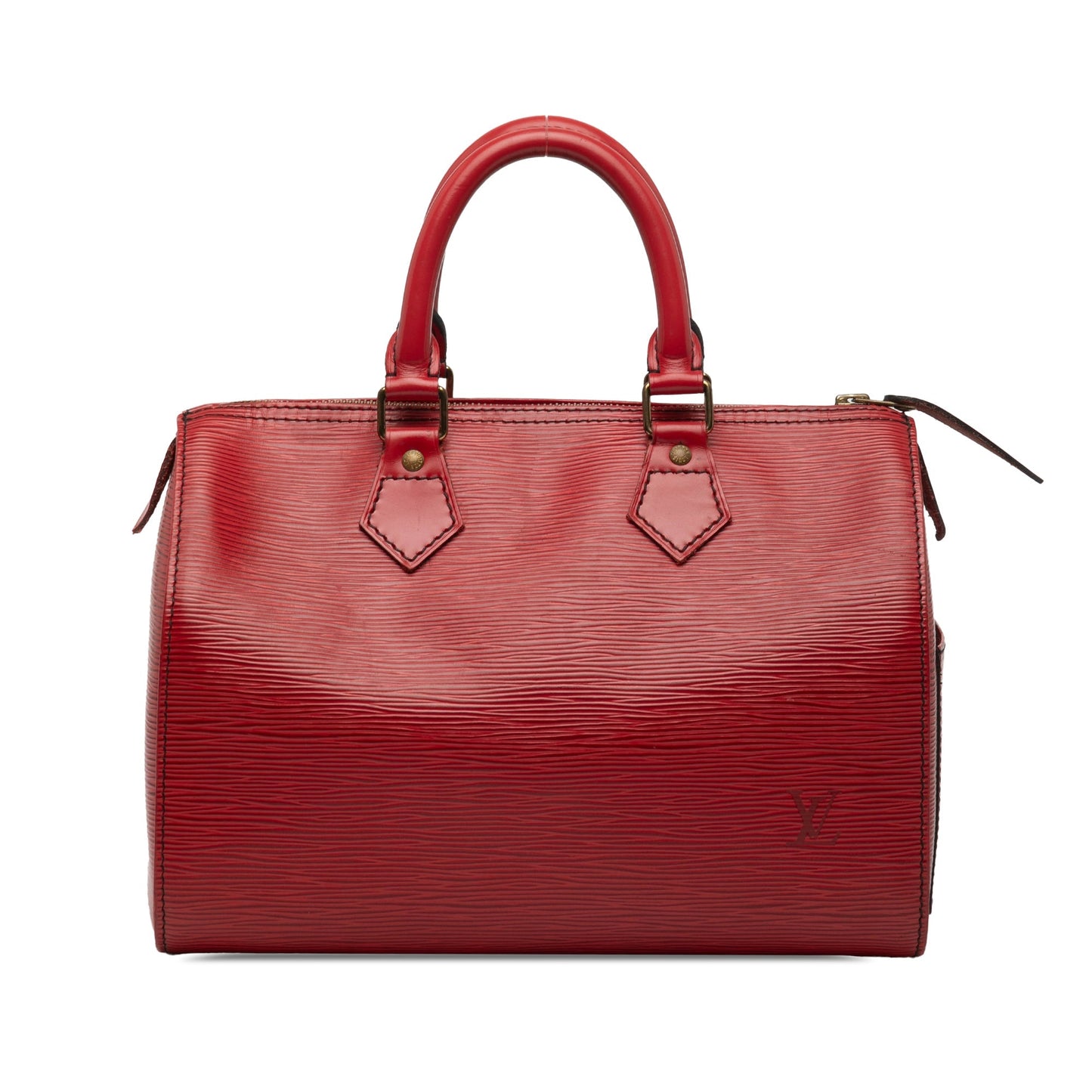 Red Louis Vuitton Epi Speedy 25 Boston Bag
