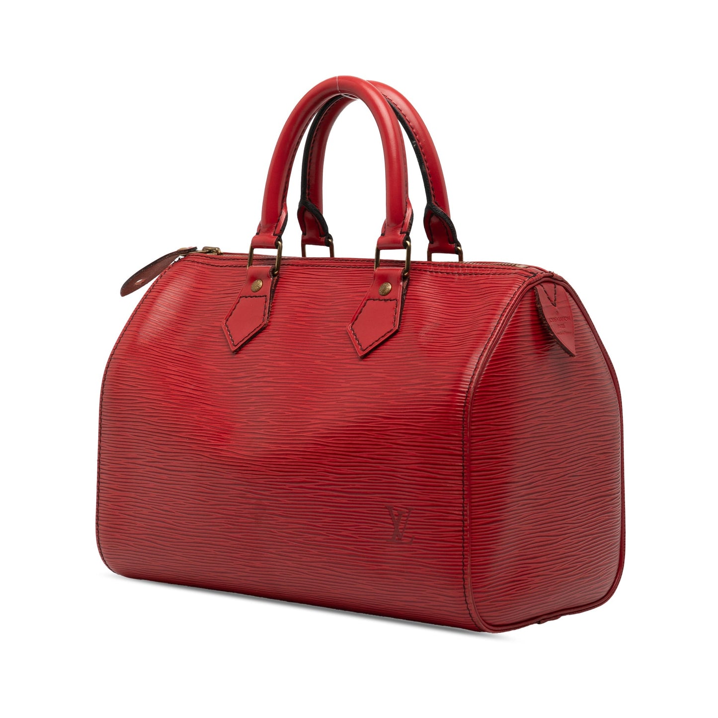 Red Louis Vuitton Epi Speedy 25 Boston Bag