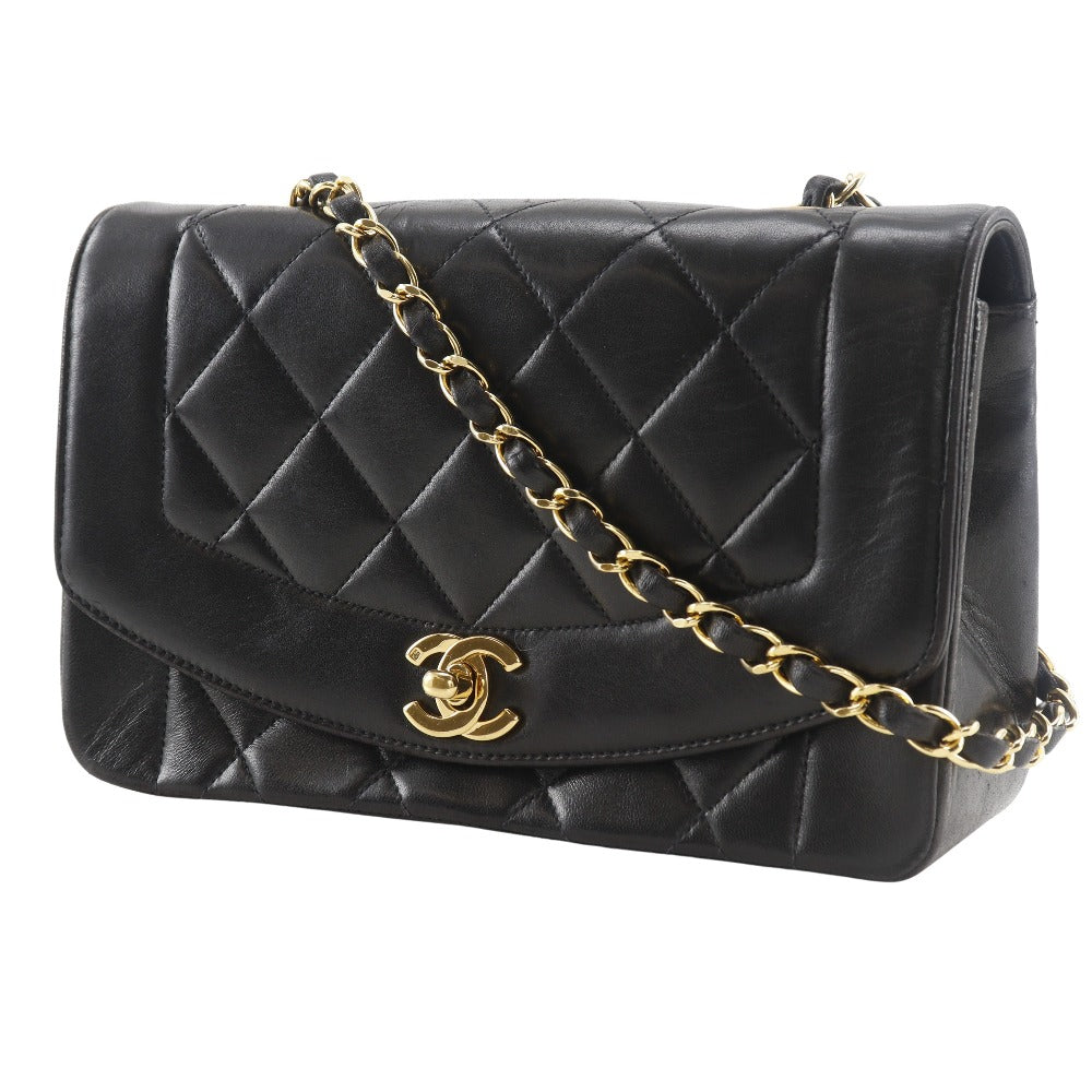 CHANEL Shoulder Bag A01164 lambskin black ChainShoulder Diana 22