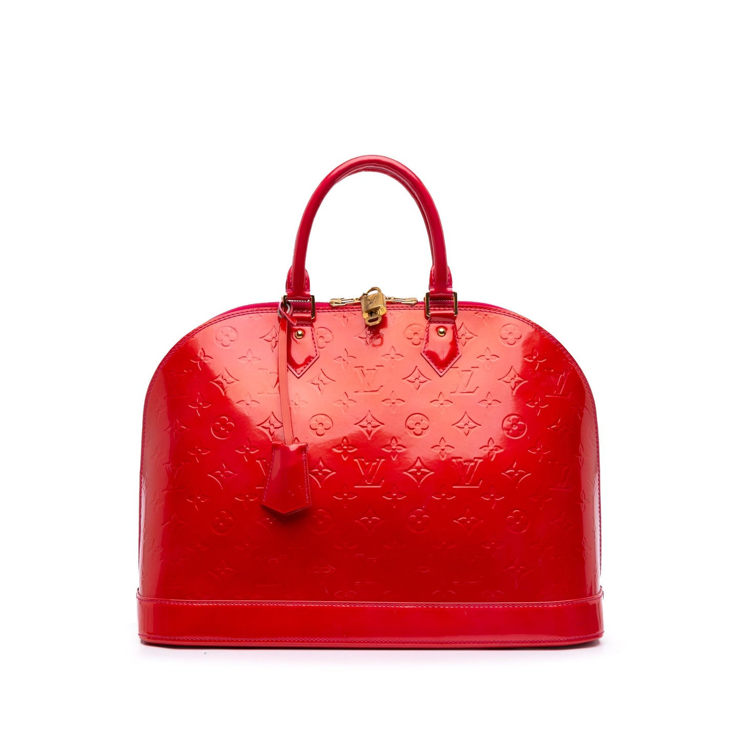 Red Louis Vuitton Monogram Vernis Alma PM Handbag