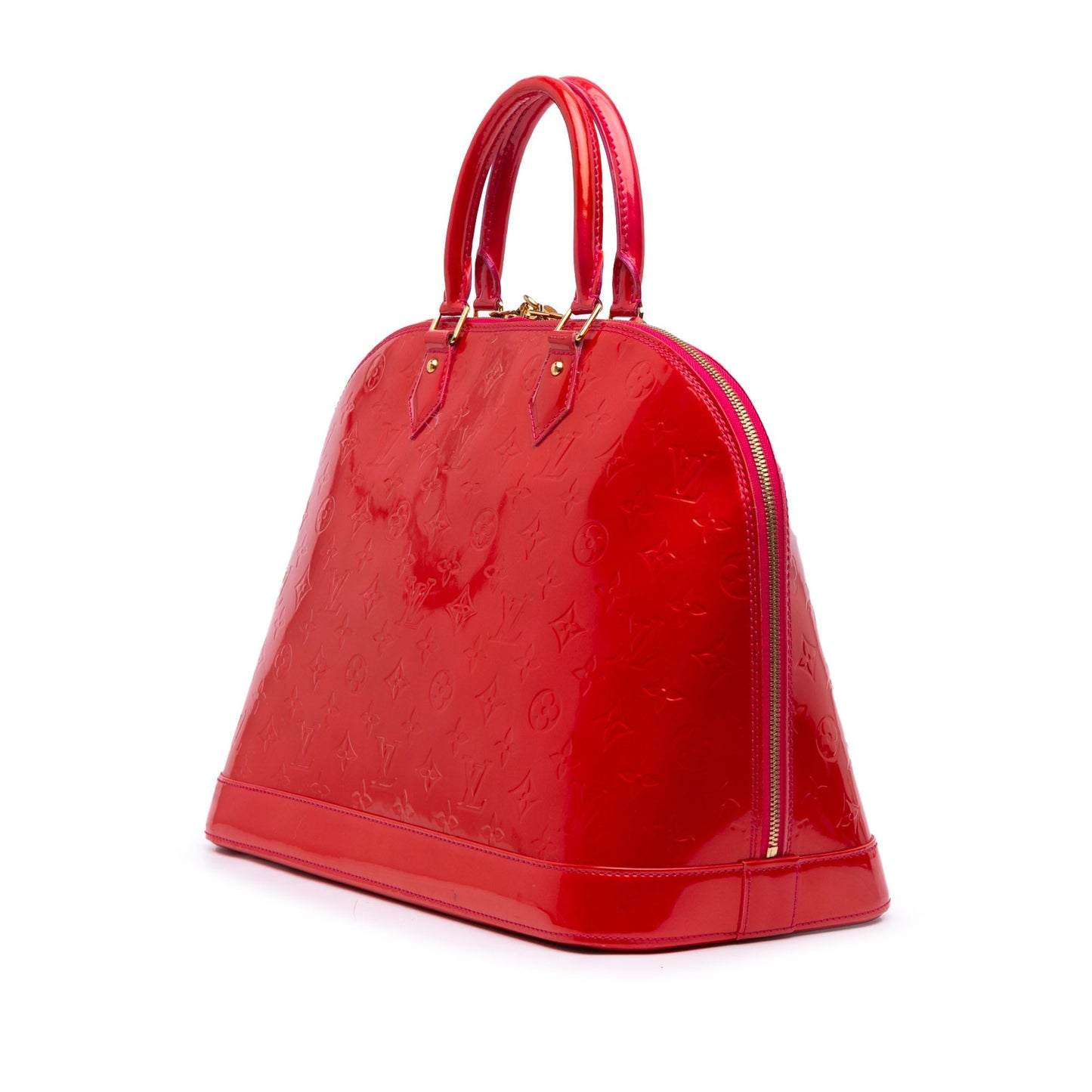 Red Louis Vuitton Monogram Vernis Alma PM Handbag
