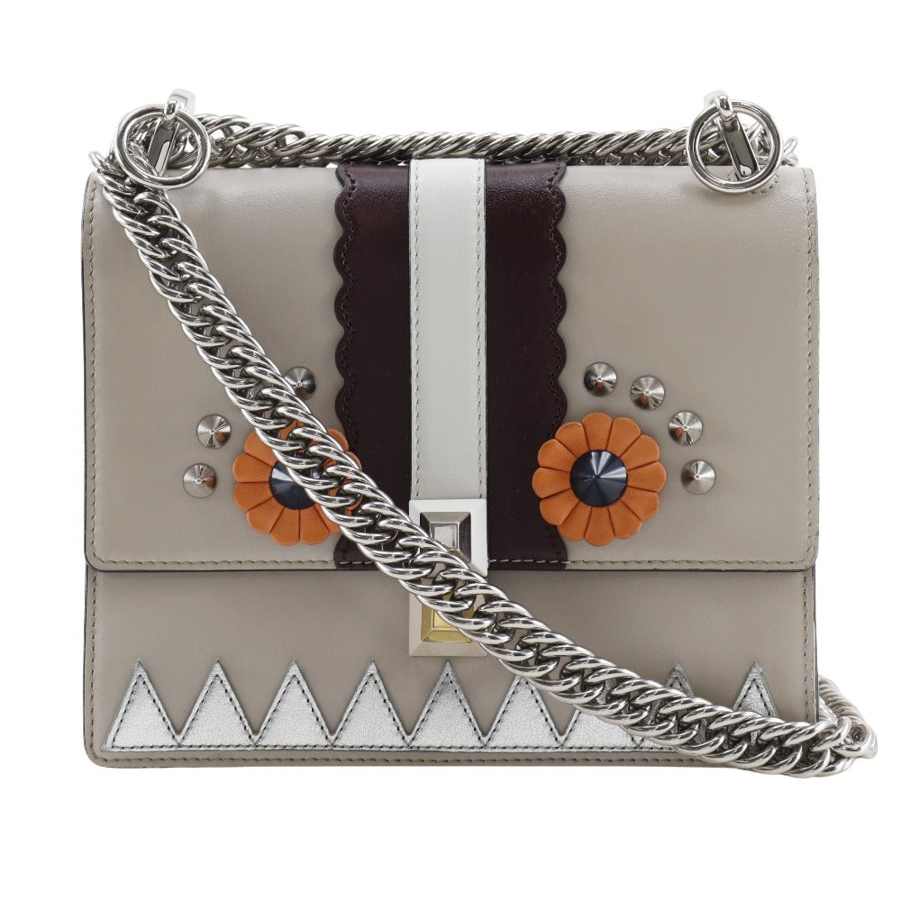 FENDI Shoulder Bag 8M0381-9JU Calfskin beige Studs Mini canai Women