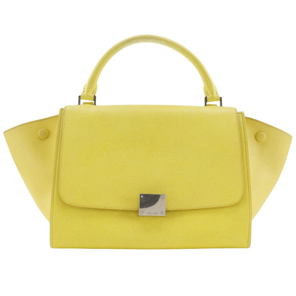 CELINE Handbag 174683 Calfskin yellow Trapeze Small Women