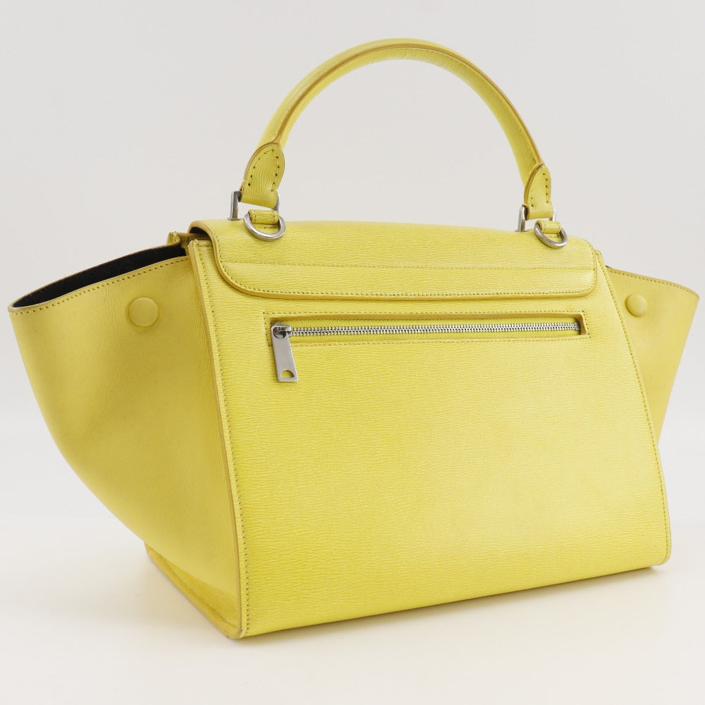 CELINE Handbag 174683 Calfskin yellow Trapeze Small Women