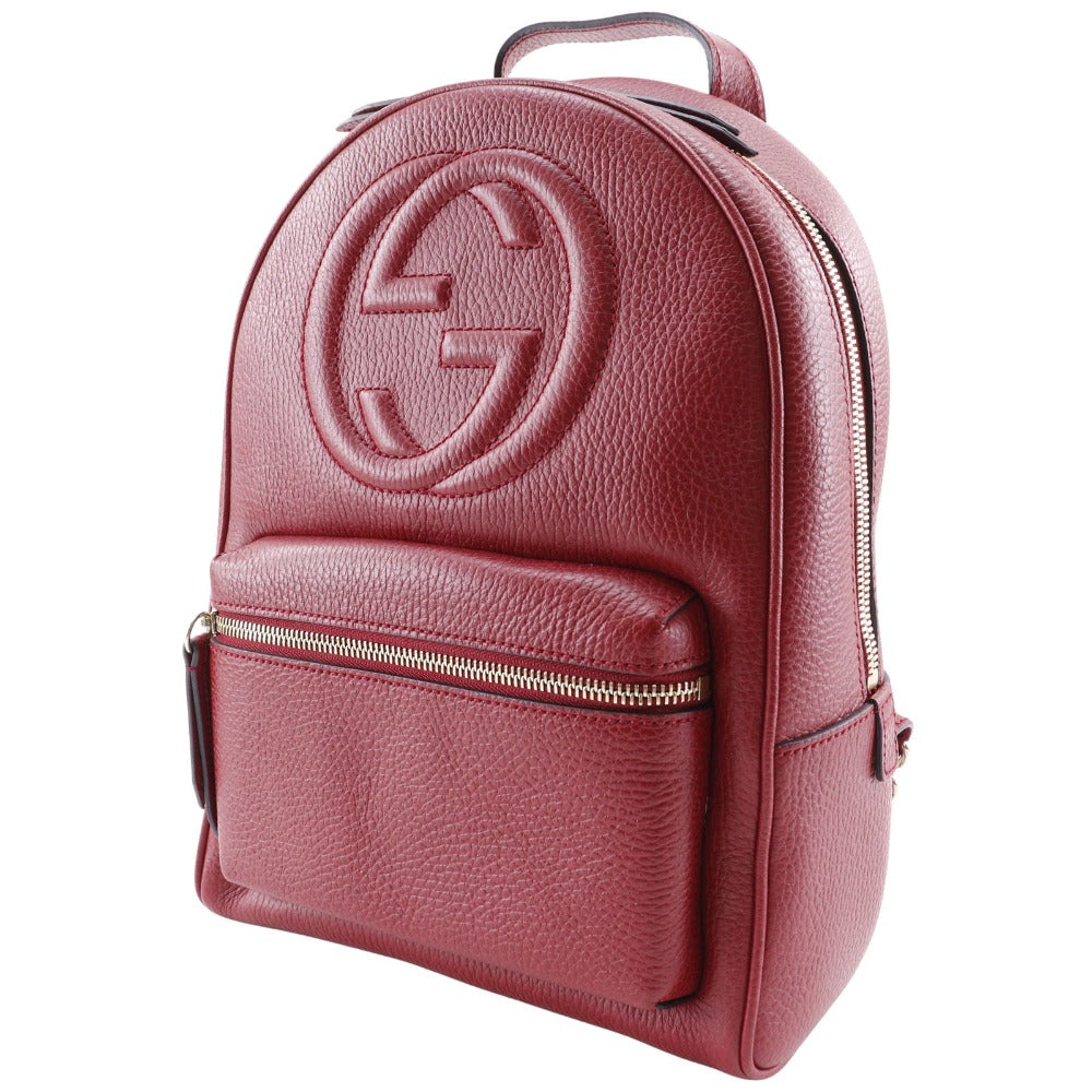 GUCCI Backpack 536192 leather Red Interlocking Soho