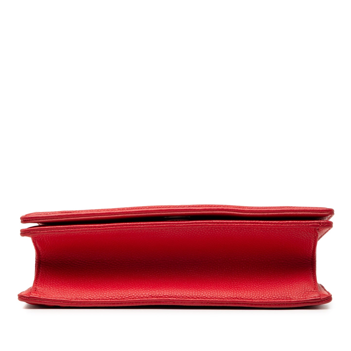 Red Dior Small Grained Calfskin Diorama Flap Crossbody Bag