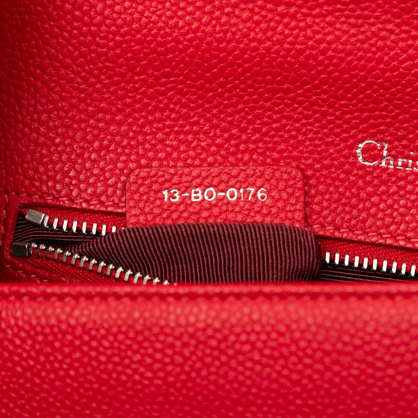 Red Dior Small Grained Calfskin Diorama Flap Crossbody Bag