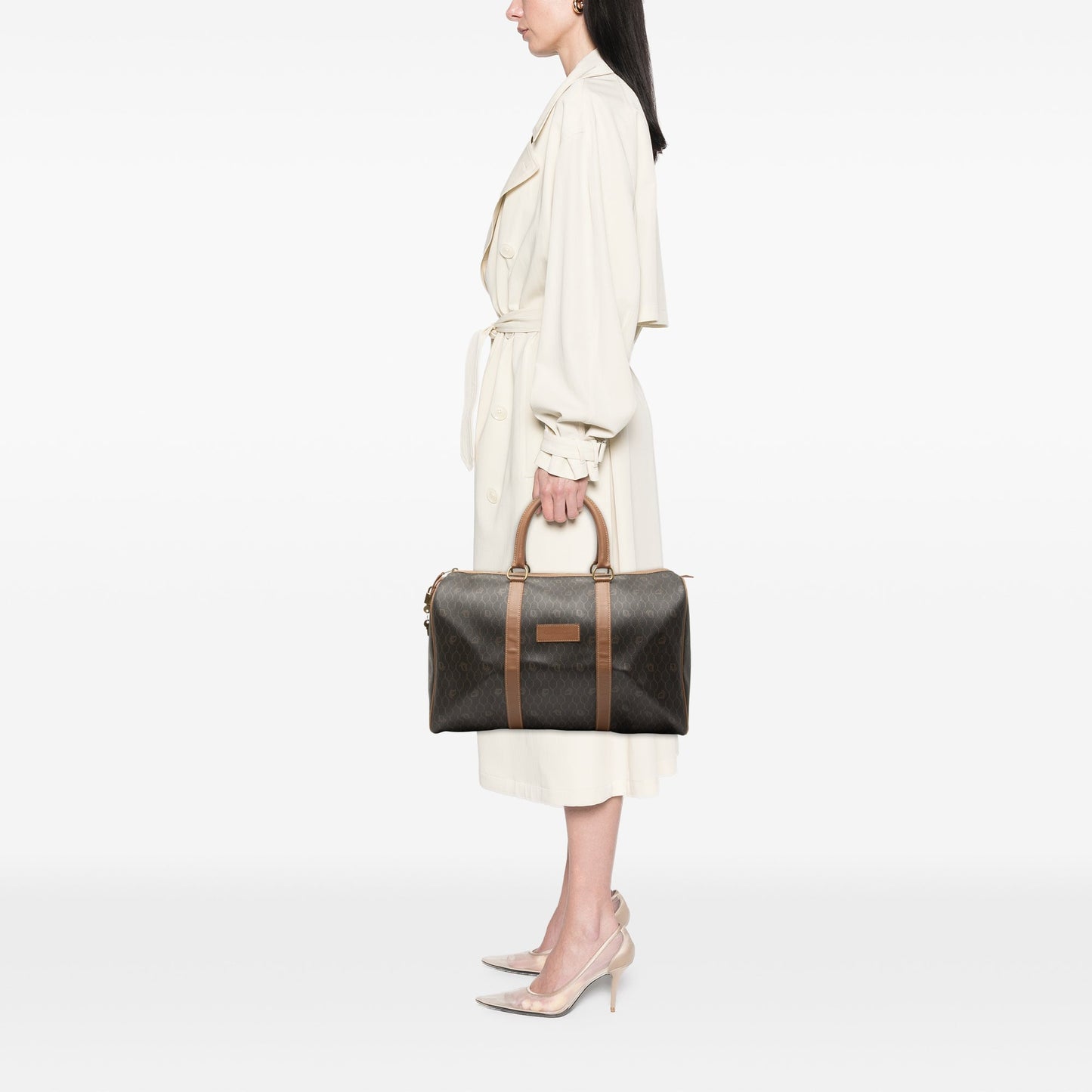 Black Dior Honeycomb Coated Canvas Travel Bag