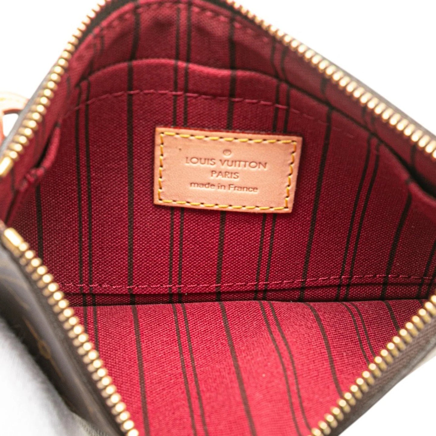 Brown Louis Vuitton Monogram Neverfull Pouch