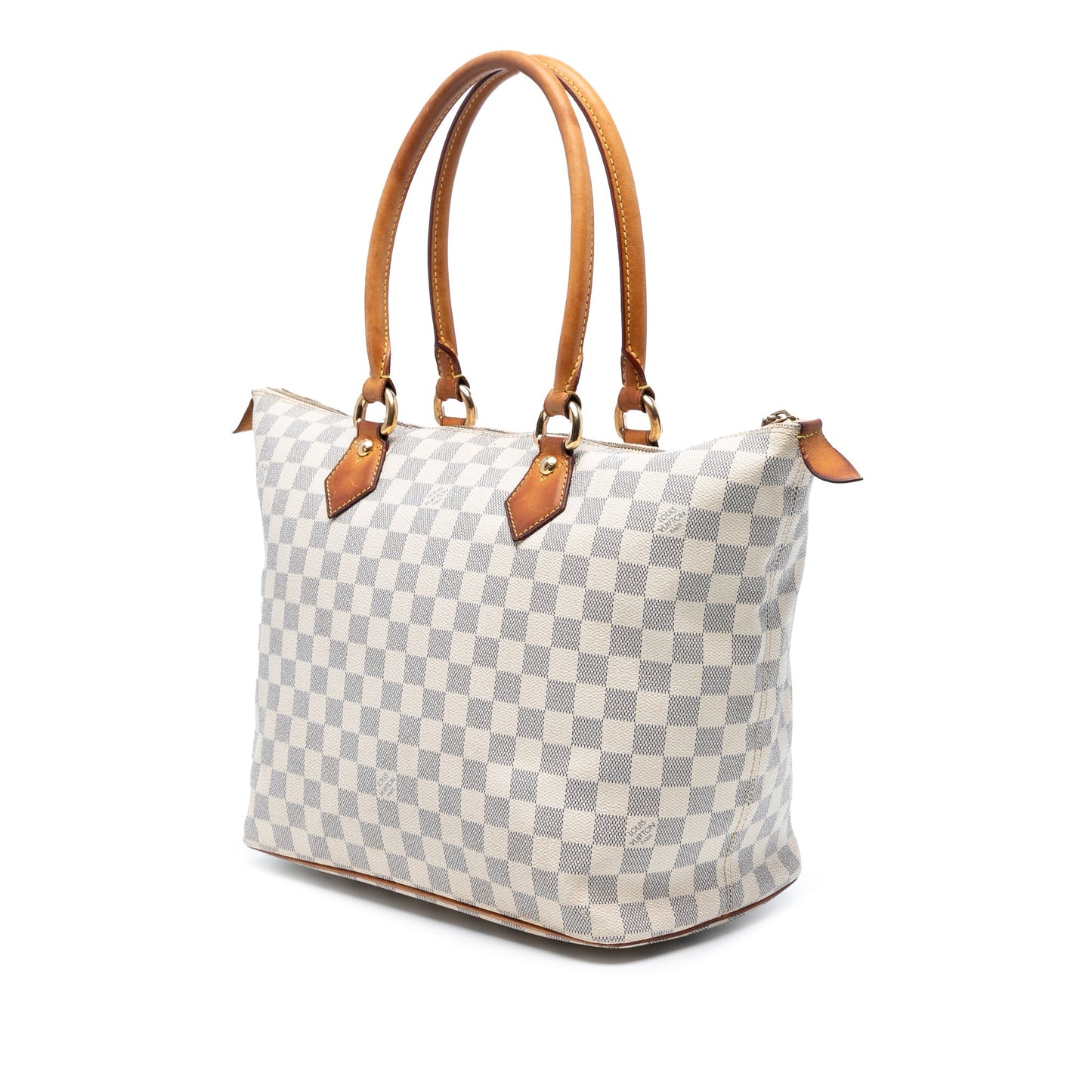 White Louis Vuitton Damier Azur Saleya MM Tote Bag