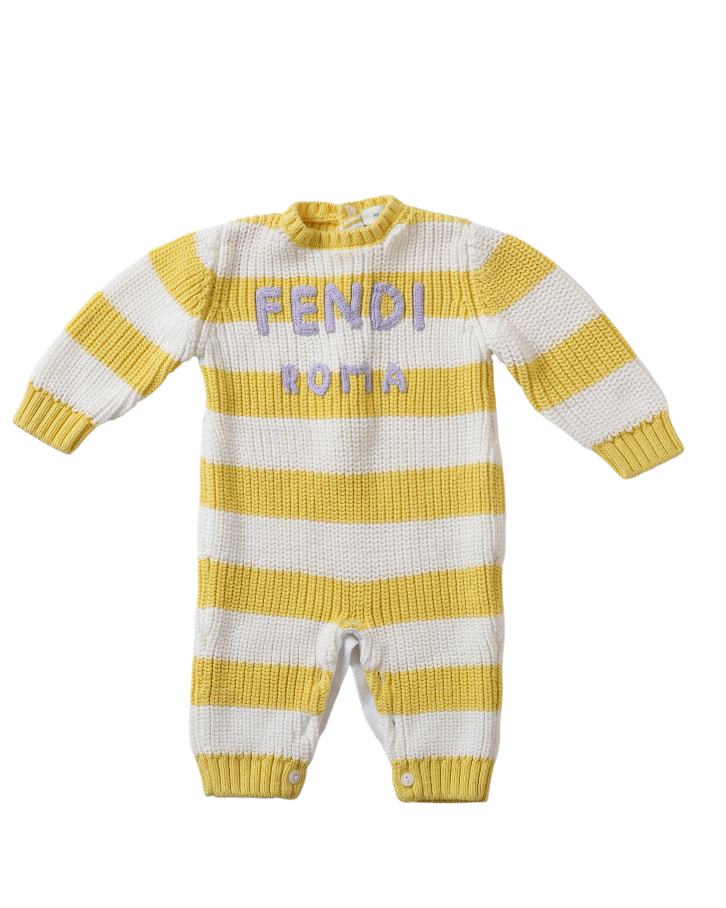 New Fendi Yellow & White Stripe Onesie