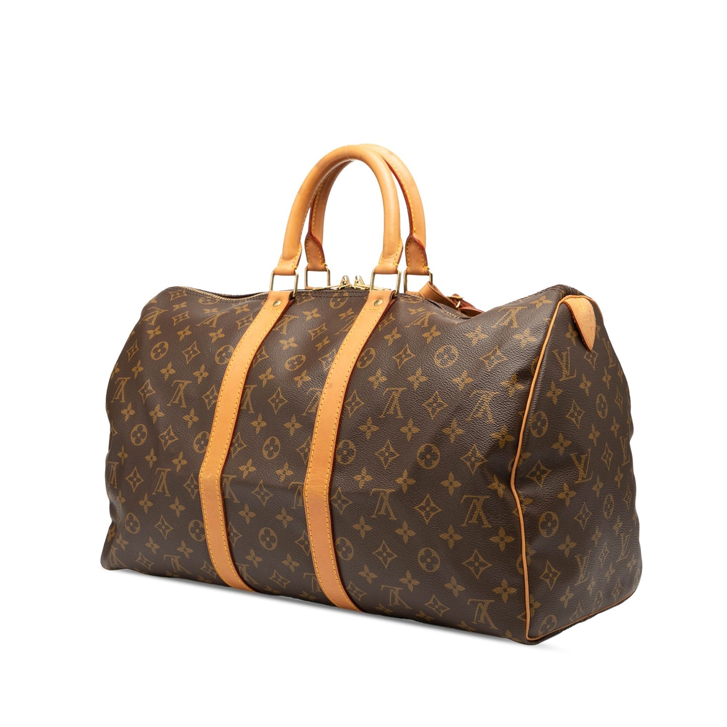 Brown Louis Vuitton Monogram Keepall 45 Travel Bag