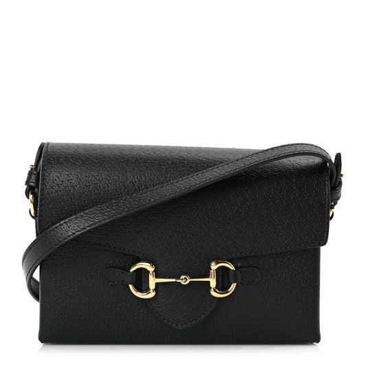 Gucci Calfskin Horsebit 1955 Shoulder Bag Black