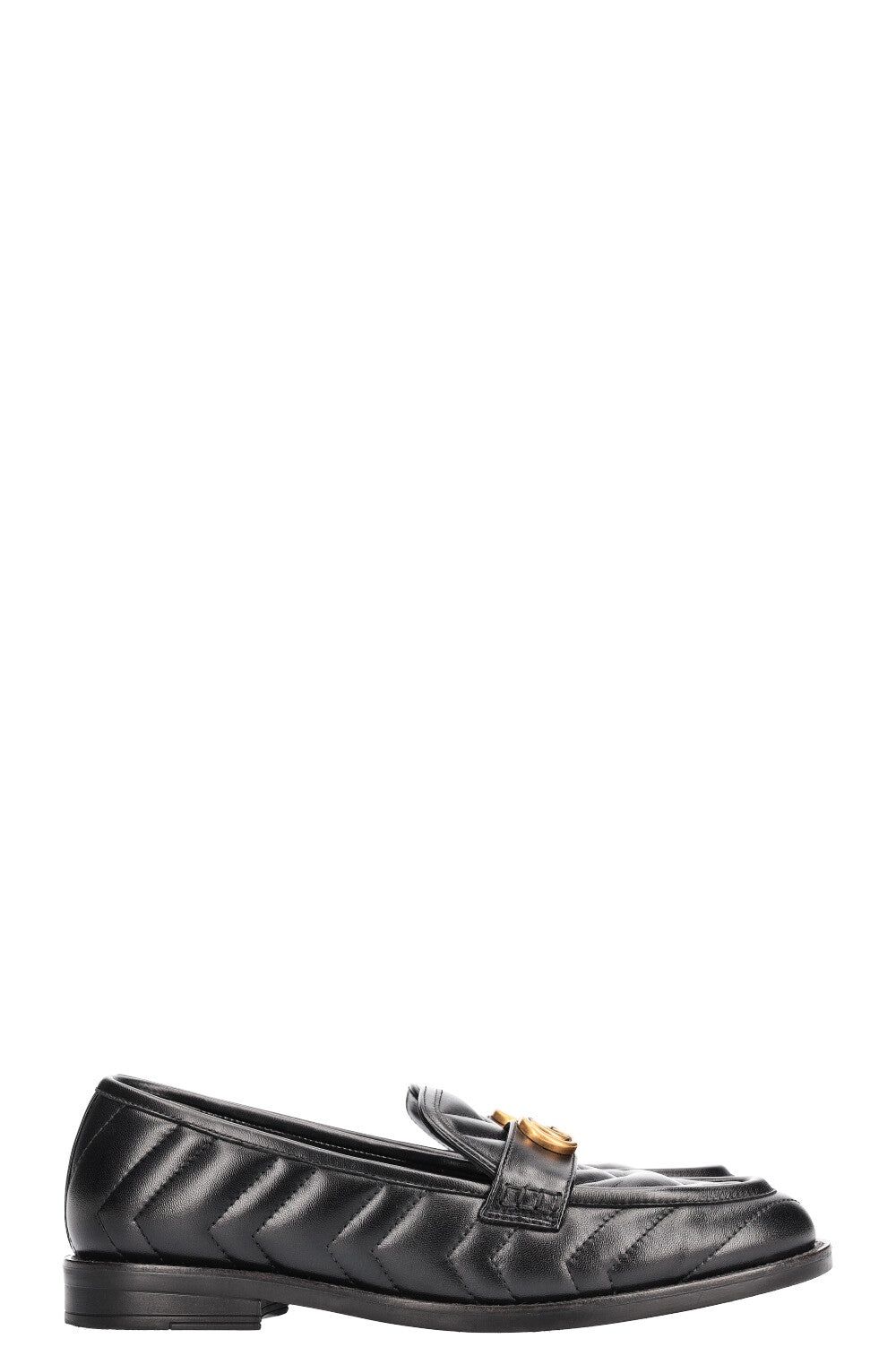 GUCCI Double G MatelassÃ© Flats Black