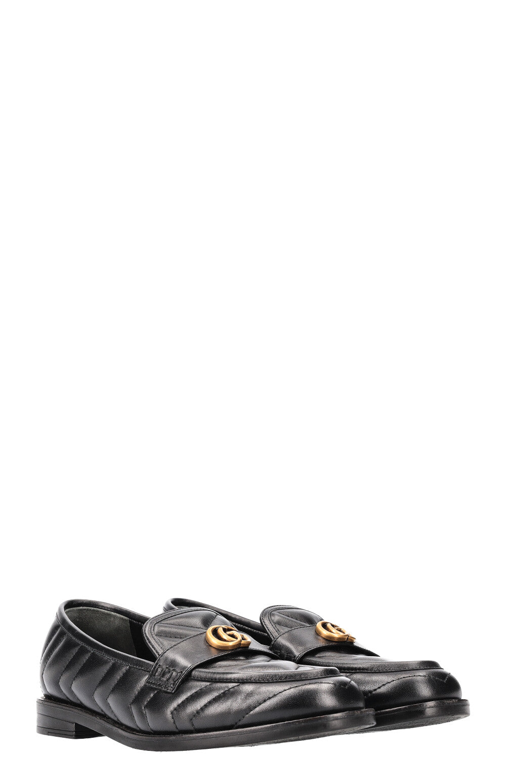 GUCCI Double G MatelassÃ© Flats Black