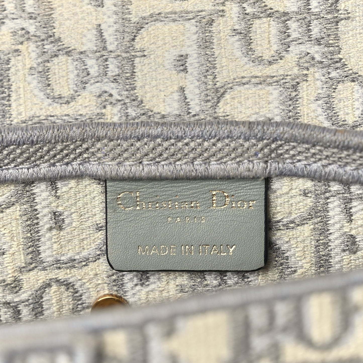 Christian Dior Oblique Embroidered Saddle Bag Grey