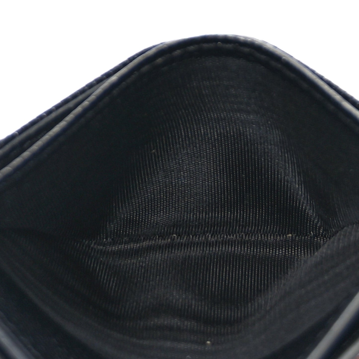 Saint Laurent Grain De Poudre Matelasse Chevron Monochrome Monogram Credit Card Case Black