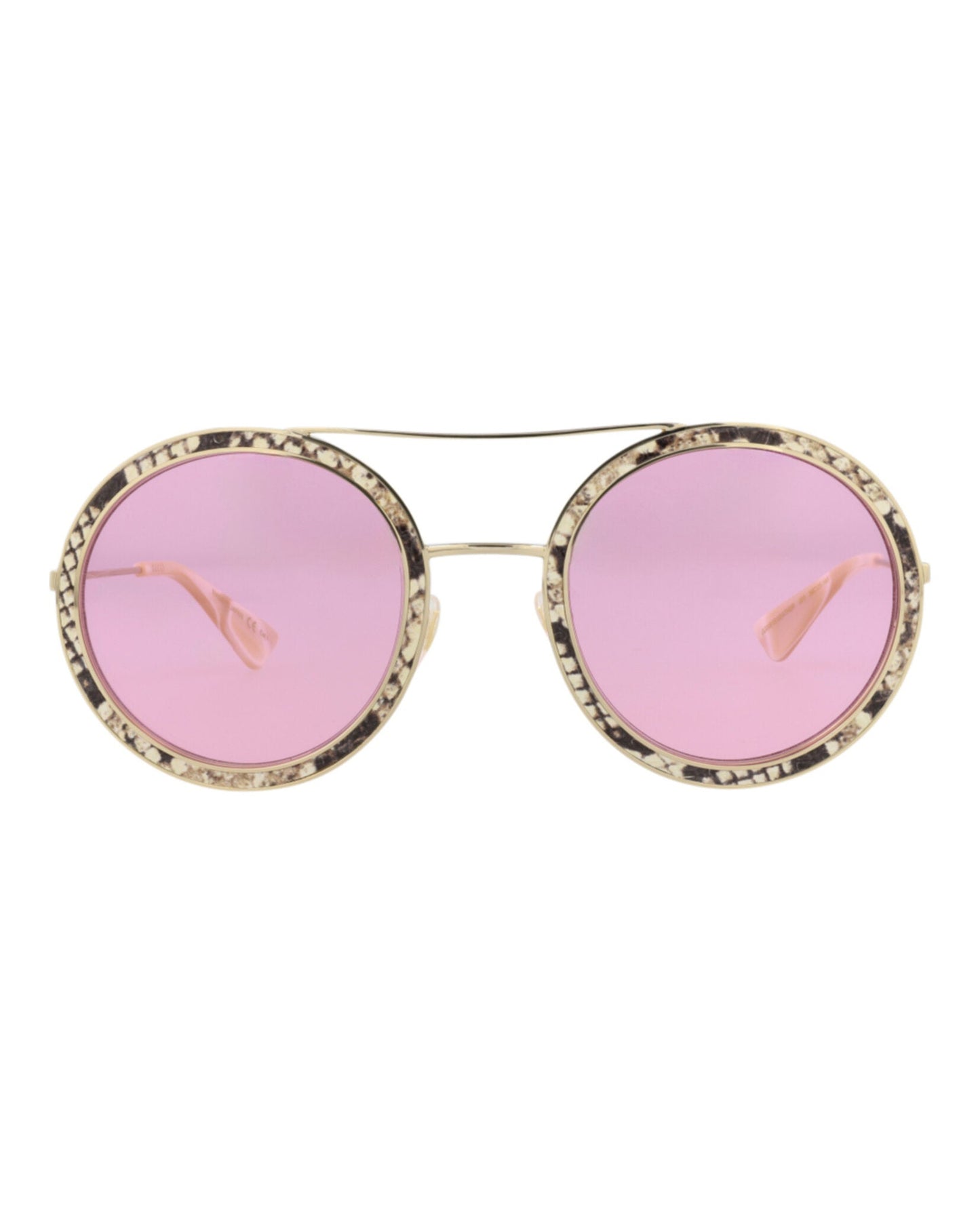 Gucci Womens Round/Oval Ivory Gold Pink Fashion Designer Eyewear