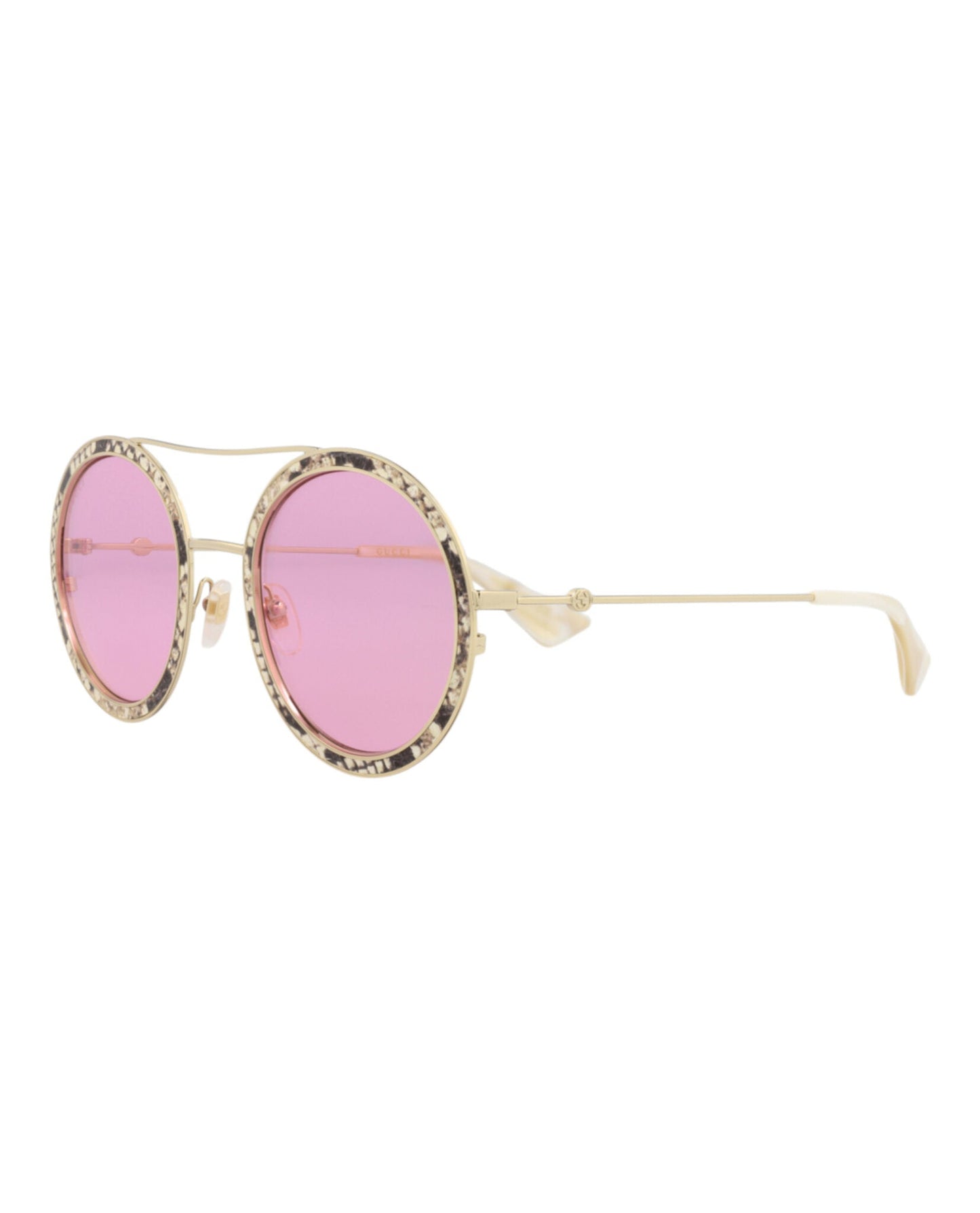 Gucci Womens Round/Oval Ivory Gold Pink Fashion Designer Eyewear