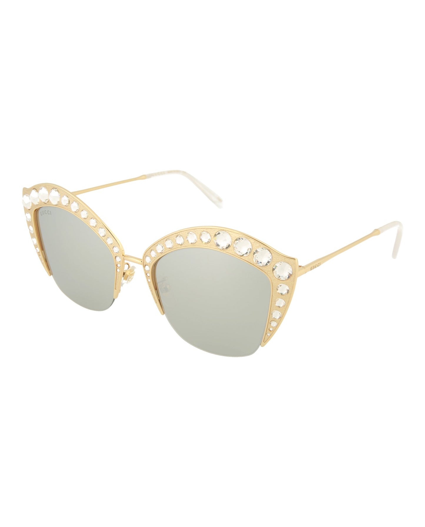 Gucci Womens Cat Eye Gold Silver Fashion Designer Eyewear