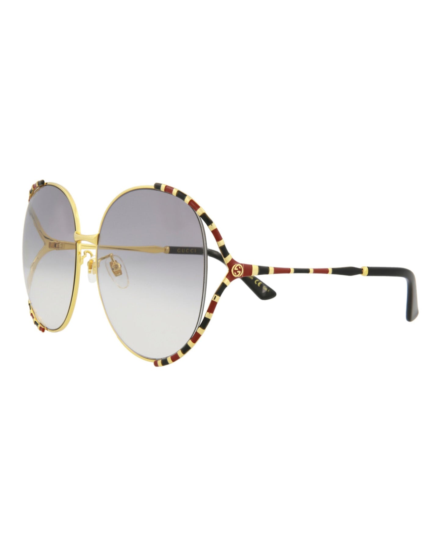 Gucci Womens Round/Oval Gold Gold Grey Fashion Designer Eyewear