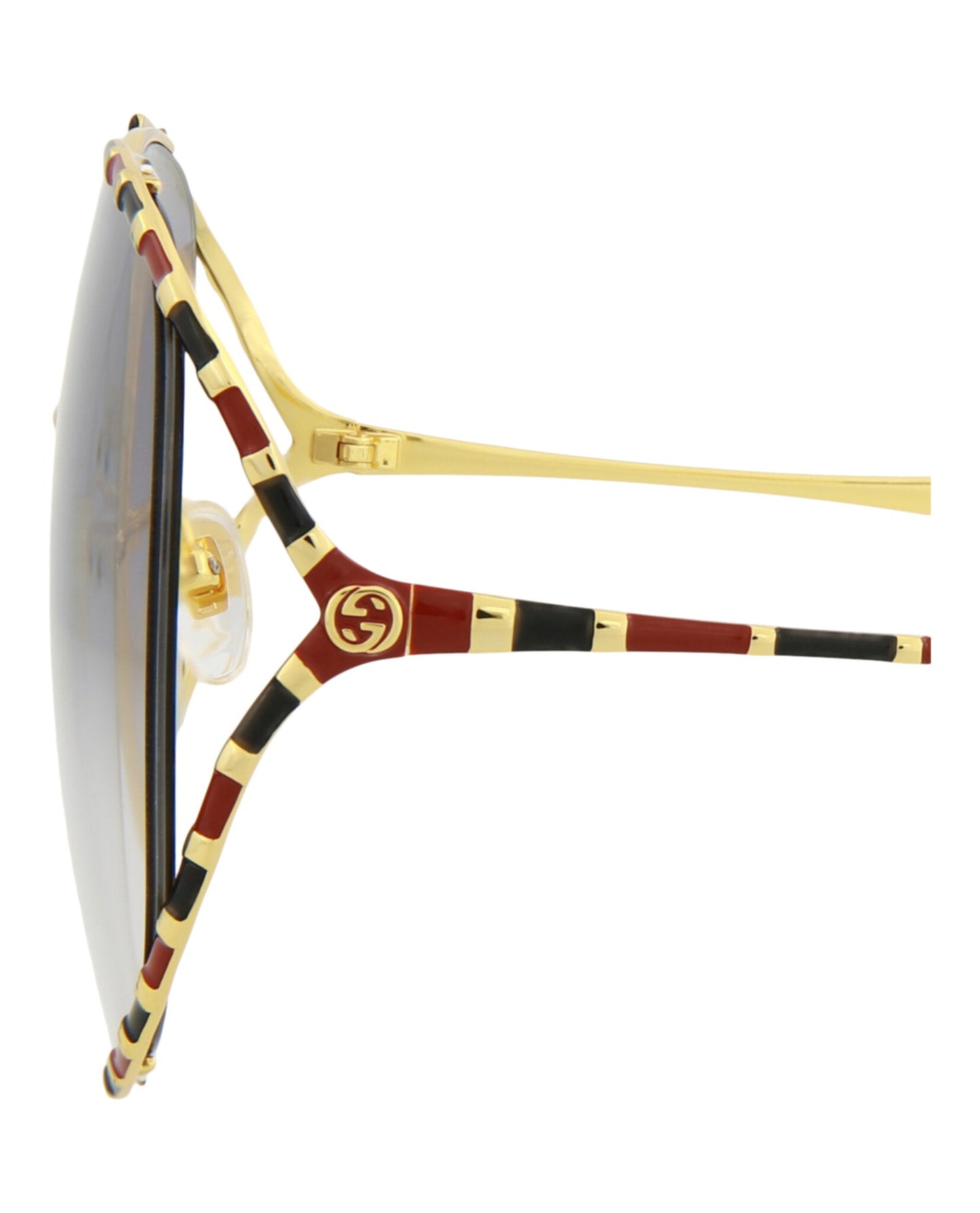 Gucci Womens Round/Oval Gold Gold Grey Fashion Designer Eyewear