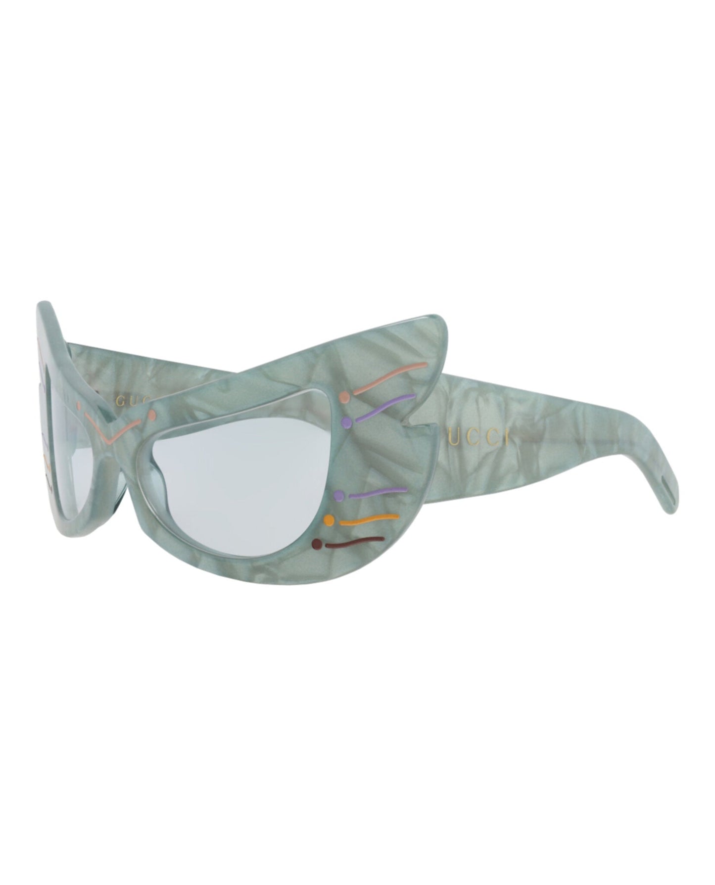 Gucci Womens Cat Eye Light Blue Light Blue Light Blue Fashion Designer Eyewear