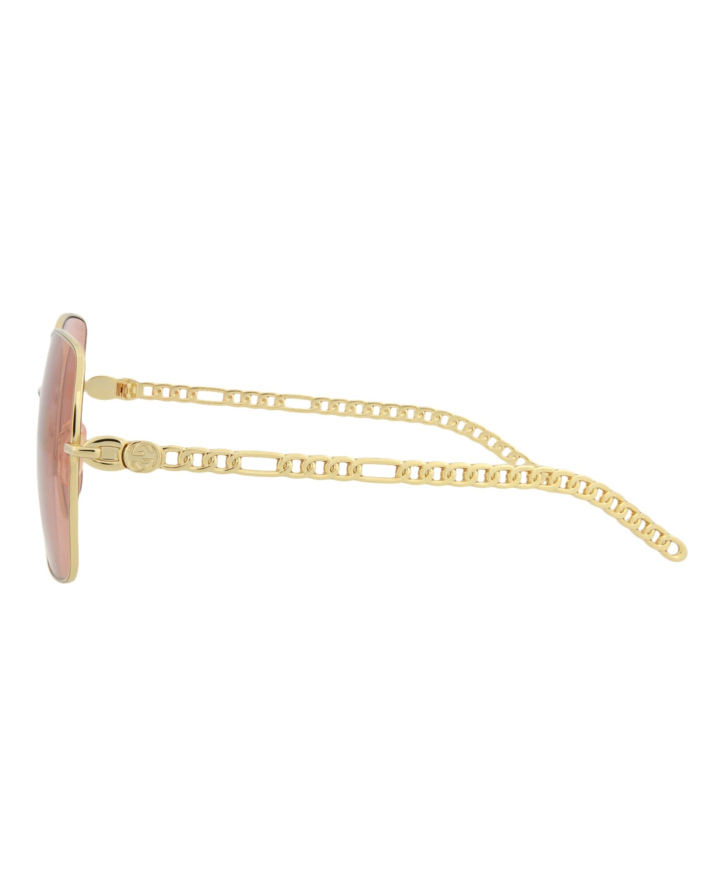 Gucci Womens Square/Rectangle Gold Gold Orange Fashion Designer Eyewear