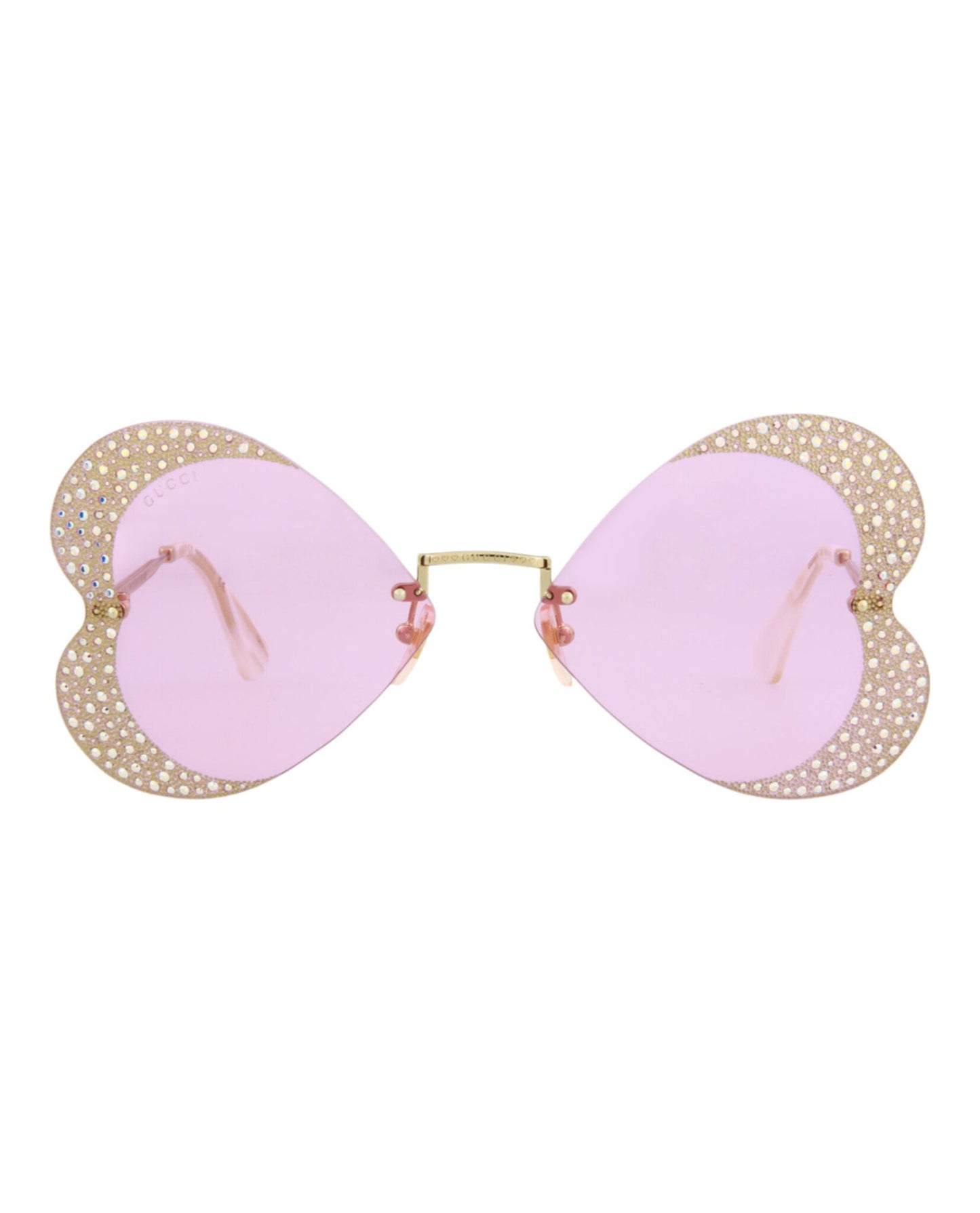 Gucci Womens Cat Eye Gold Gold Pink Fashion Designer Eyewear