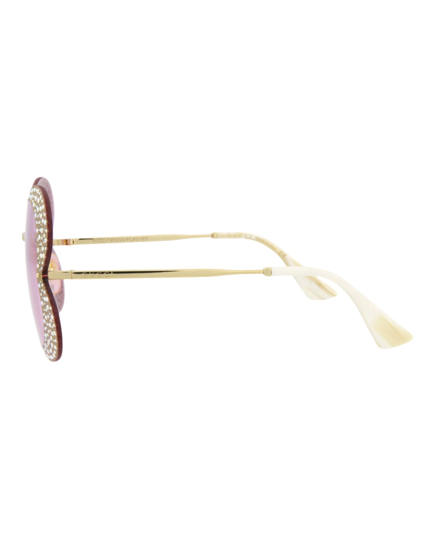 Gucci Womens Cat Eye Gold Gold Pink Fashion Designer Eyewear