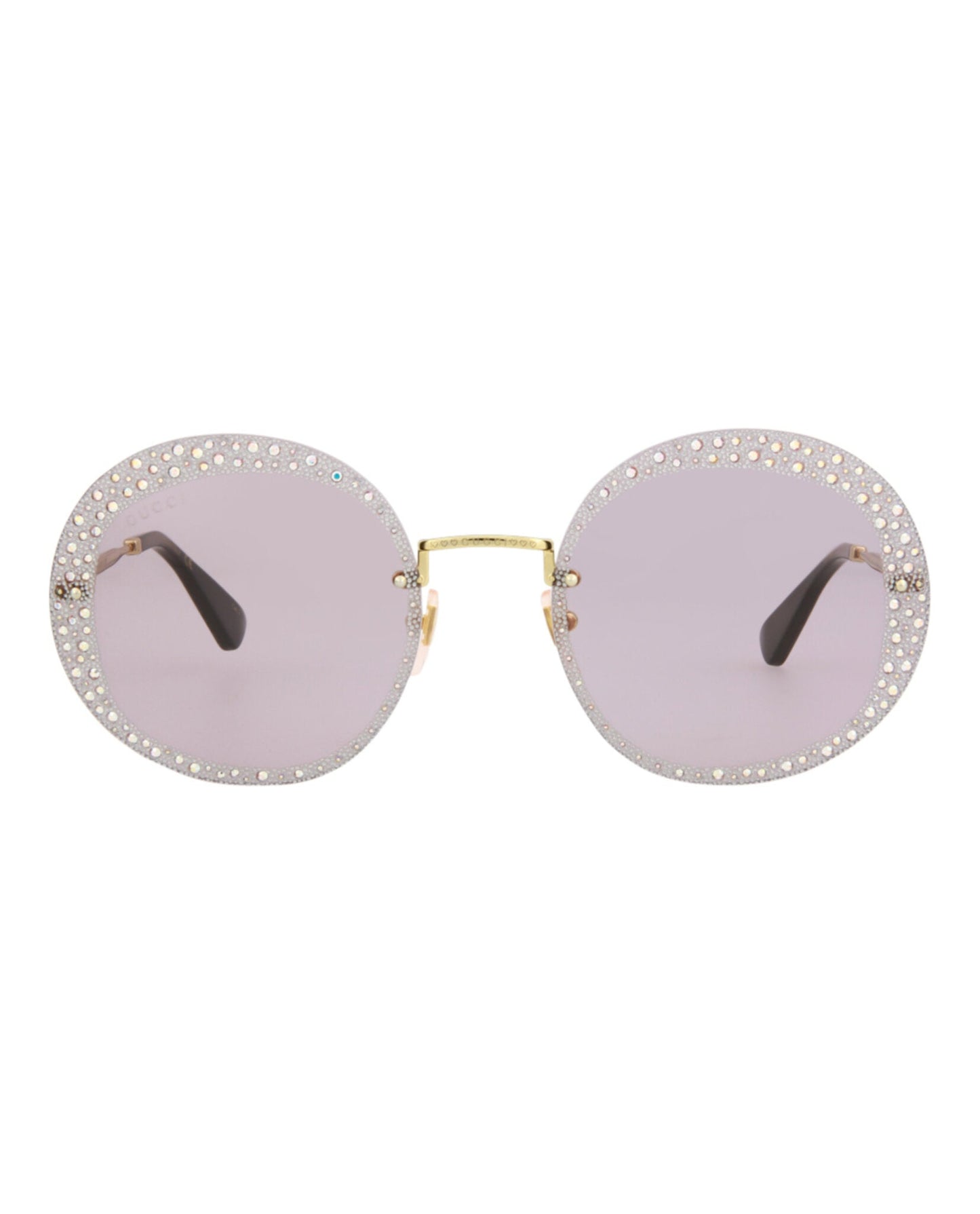 Gucci Womens Round/Oval Gold Gold Violet Fashion Designer Eyewear