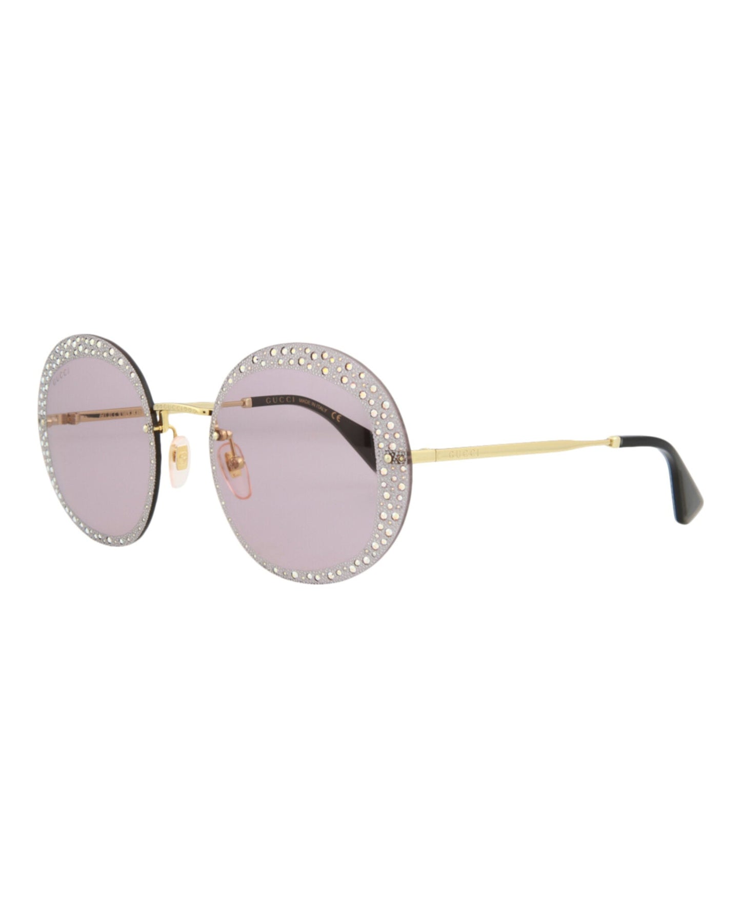 Gucci Womens Round/Oval Gold Gold Violet Fashion Designer Eyewear