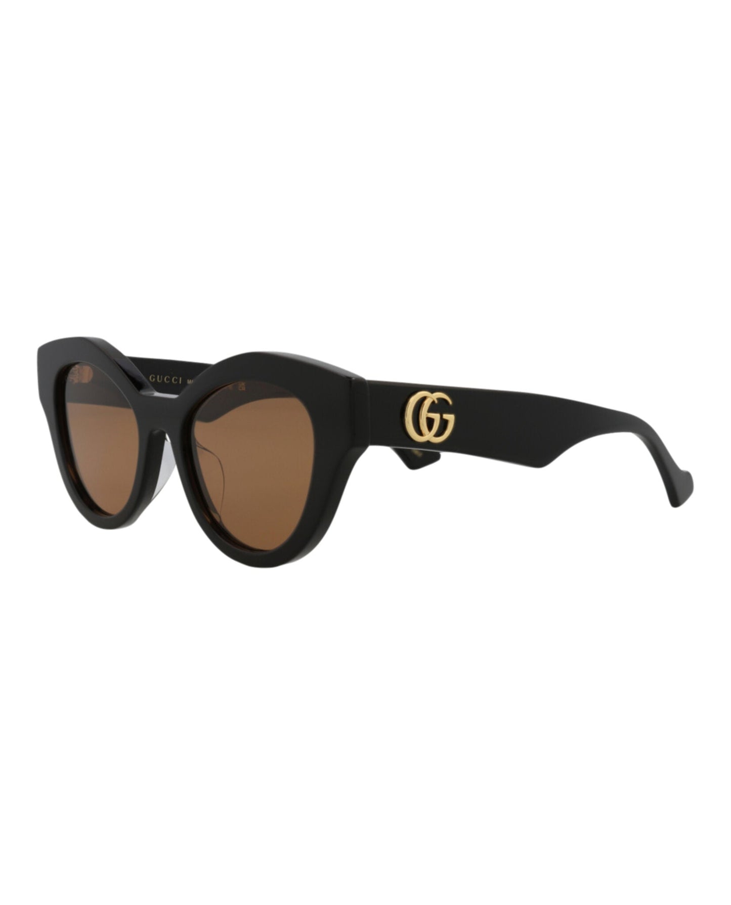 Gucci Womens Cat Eye Black Black Brown Fashion Designer Eyewear