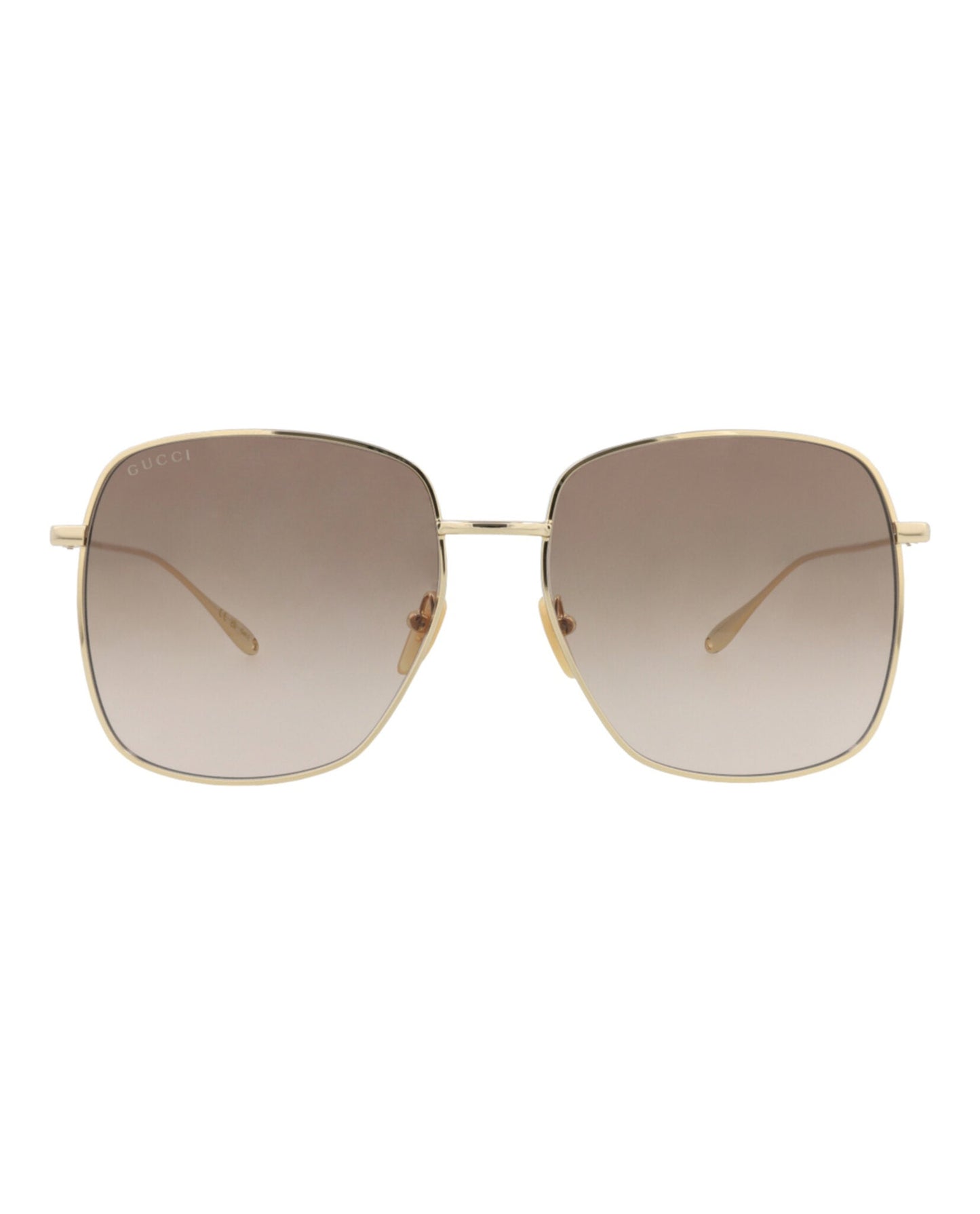 Gucci Womens Square/Rectangle Gold Gold Brown Fashion Designer Eyewear