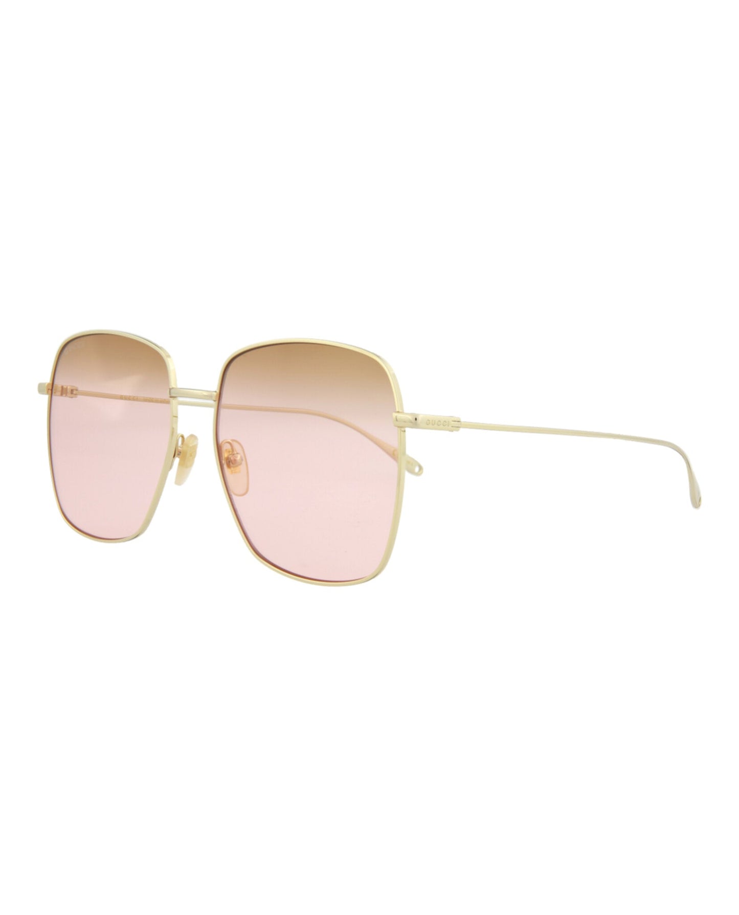 Gucci Womens Square/Rectangle Gold Gold Pink Fashion Designer Eyewear