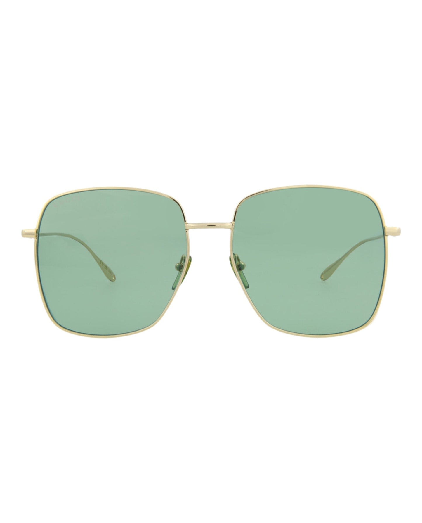 Gucci Womens Square/Rectangle Gold Gold Green Fashion Designer Eyewear