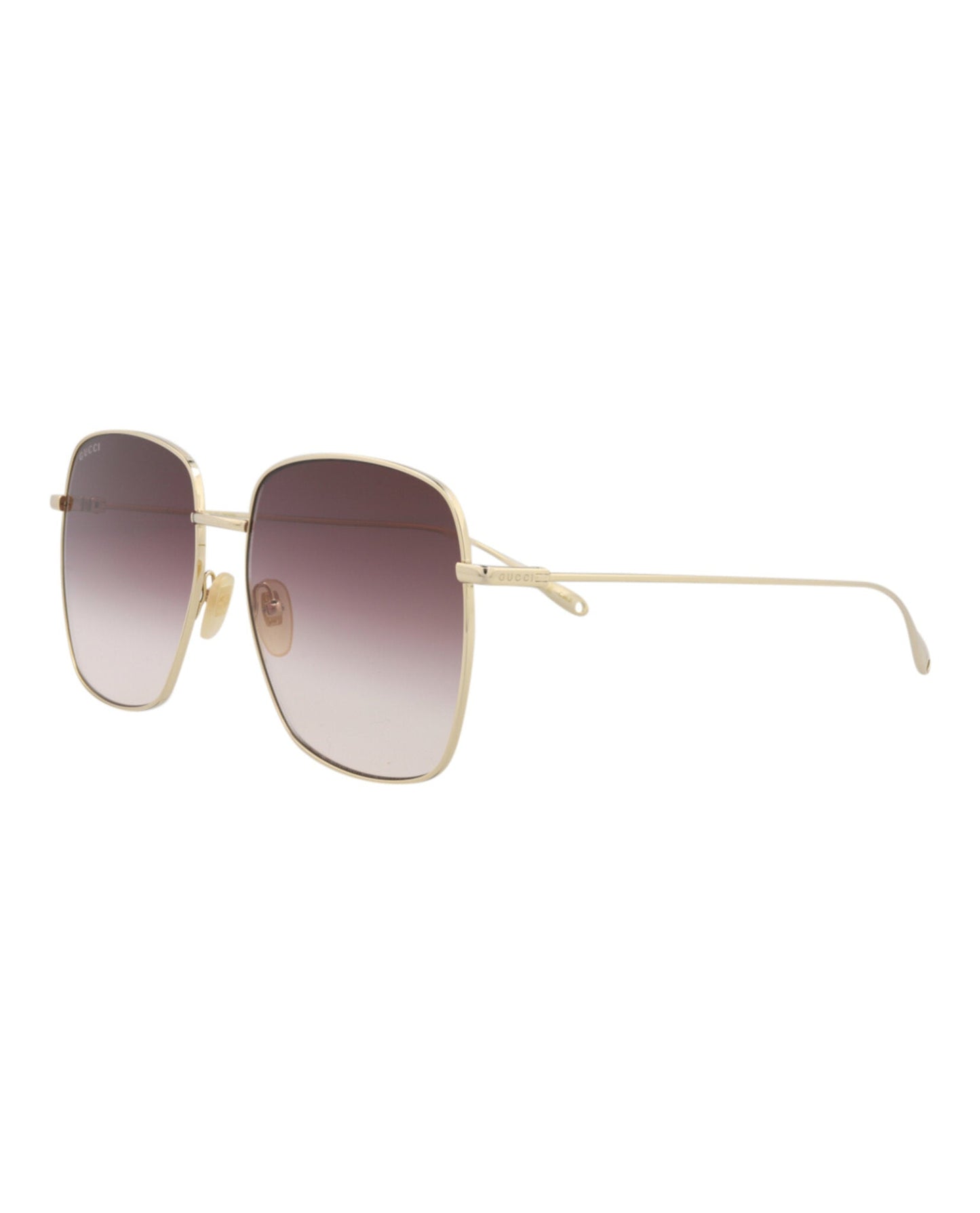 Gucci Womens Square/Rectangle Gold Gold Red Fashion Designer Eyewear
