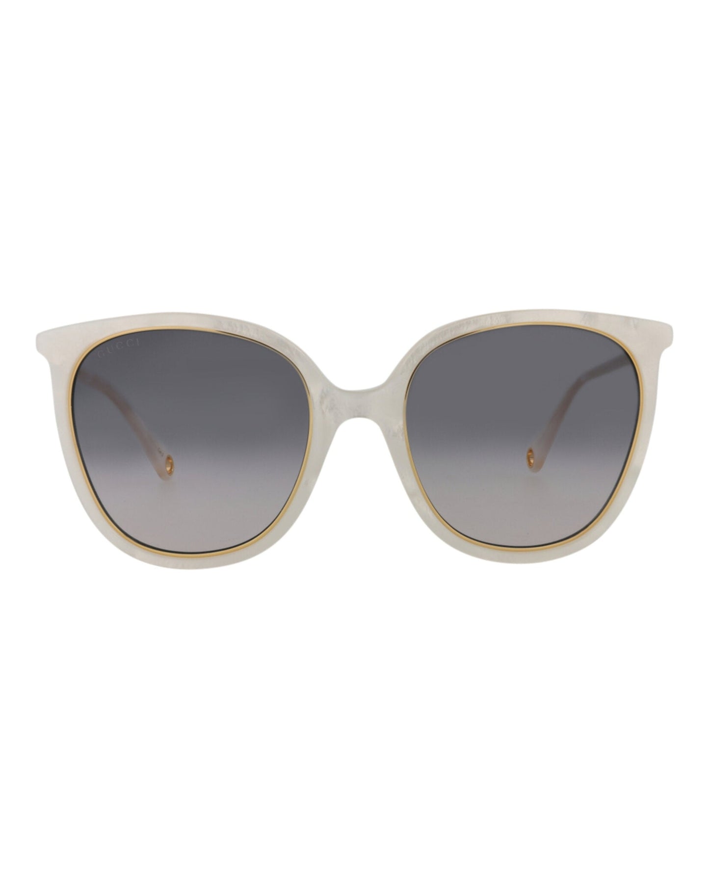 Gucci Womens Round/Oval White White Grey Fashion Designer Eyewear