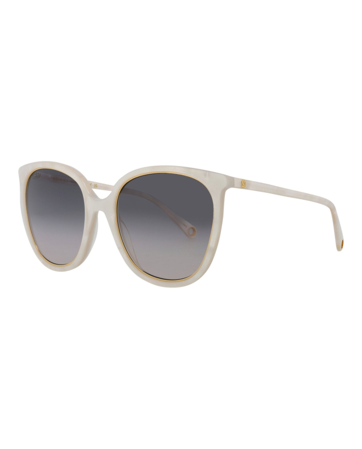 Gucci Womens Round/Oval White White Grey Fashion Designer Eyewear