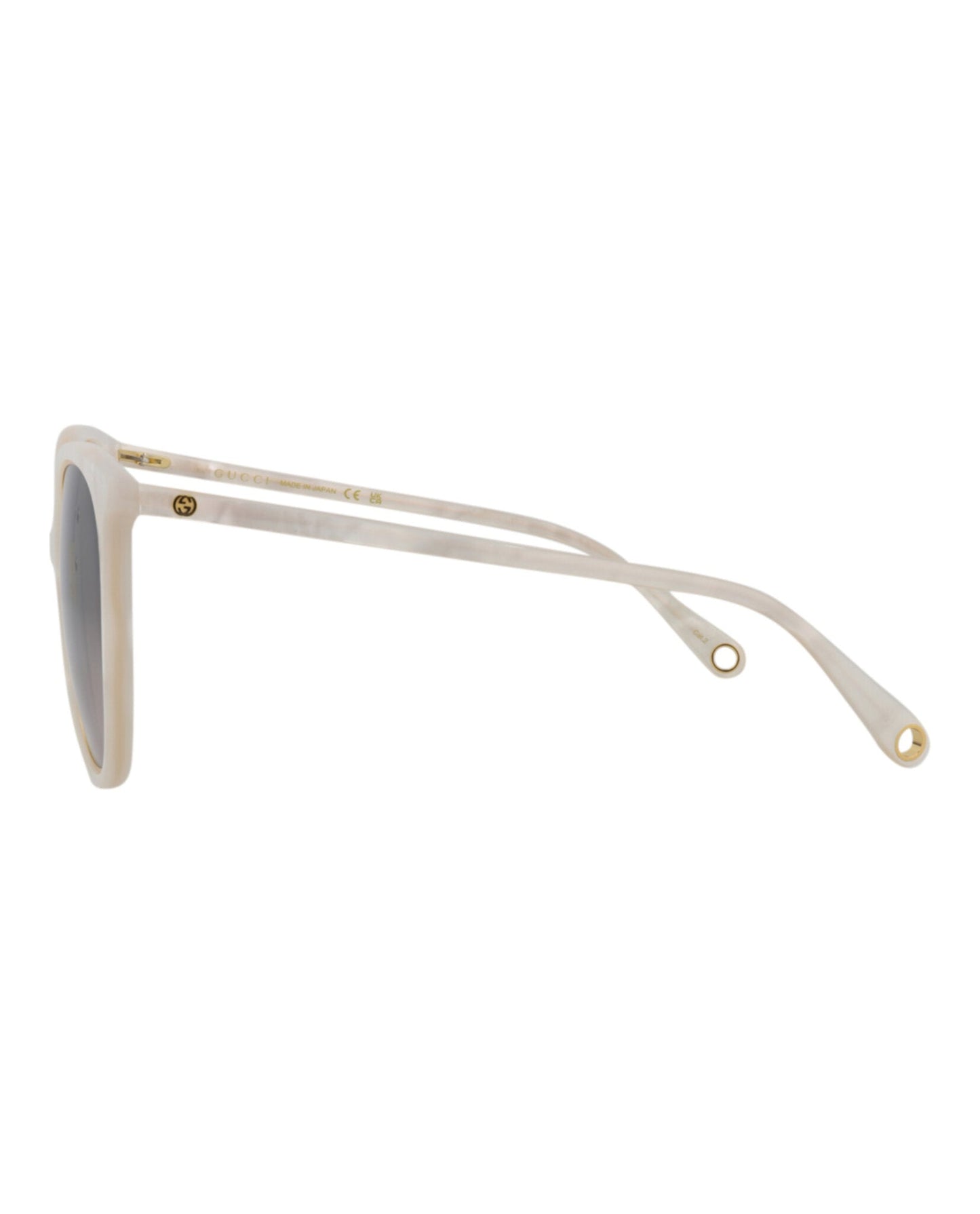 Gucci Womens Round/Oval White White Grey Fashion Designer Eyewear