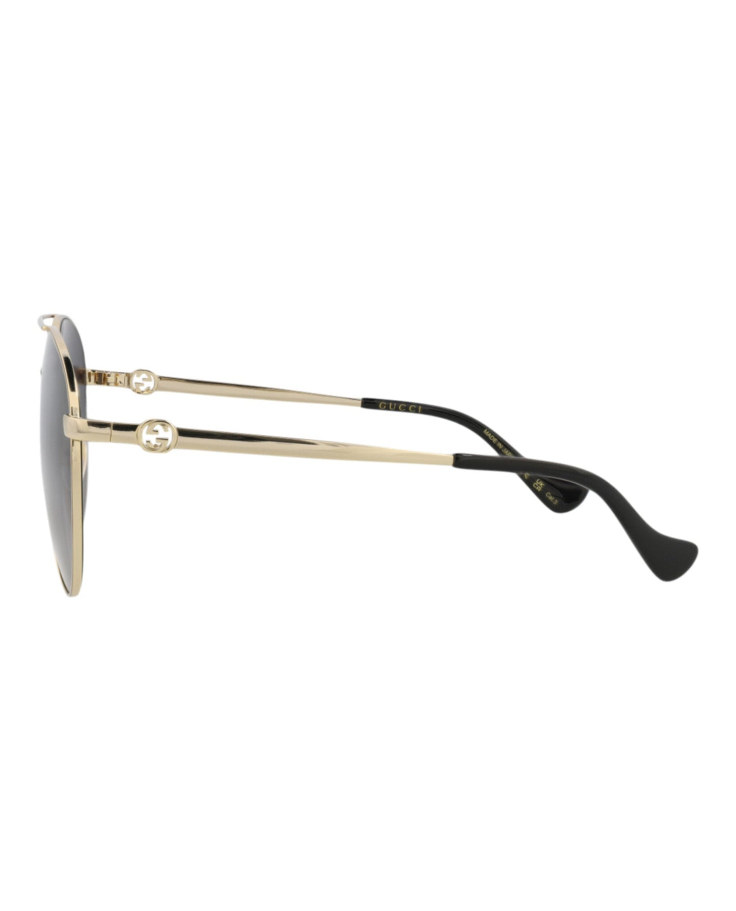 Gucci Womens Aviator Gold Gold Grey Fashion Designer Eyewear