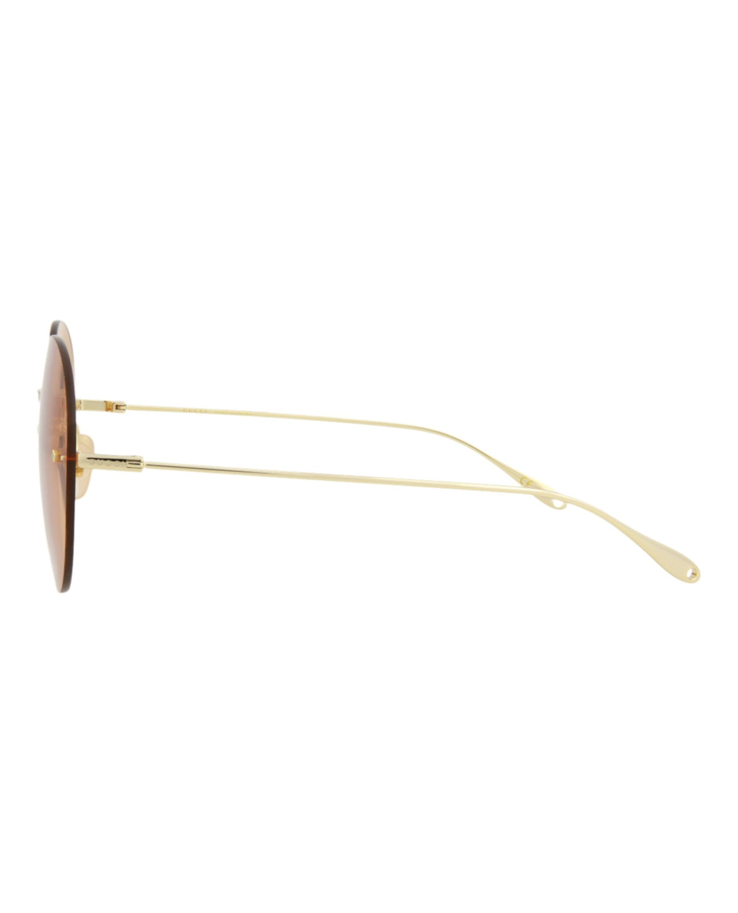 Gucci Womens Round/Oval Gold Gold Orange Fashion Designer Eyewear