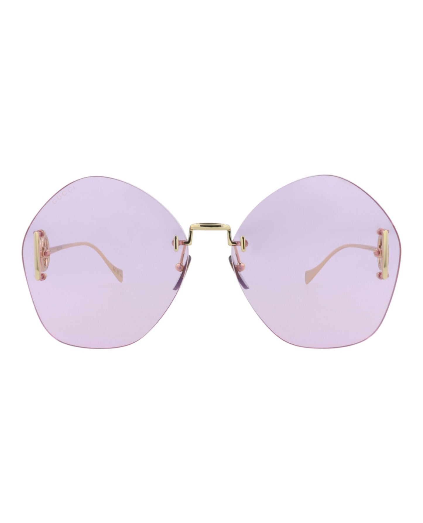Gucci Womens Round/Oval Gold Gold Violet Fashion Designer Eyewear