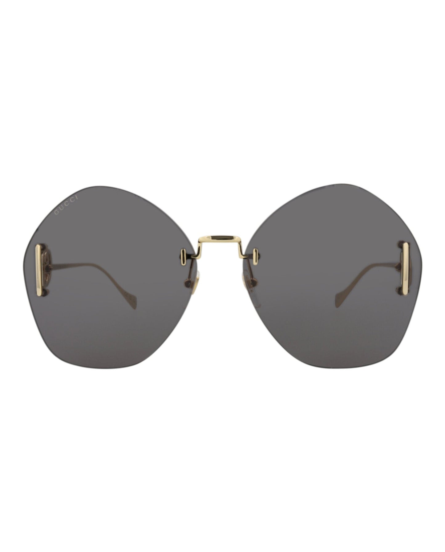 Gucci Womens Round/Oval Gold Gold Grey Fashion Designer Eyewear