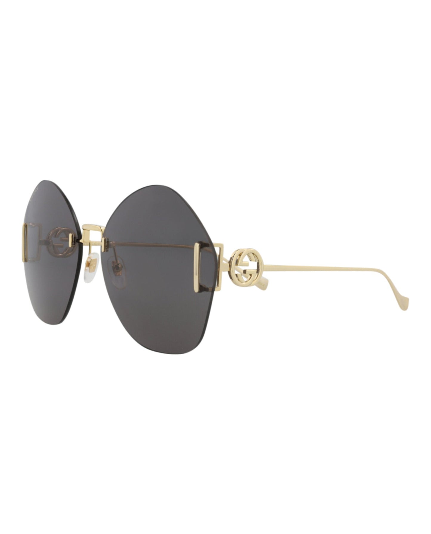 Gucci Womens Round/Oval Gold Gold Grey Fashion Designer Eyewear