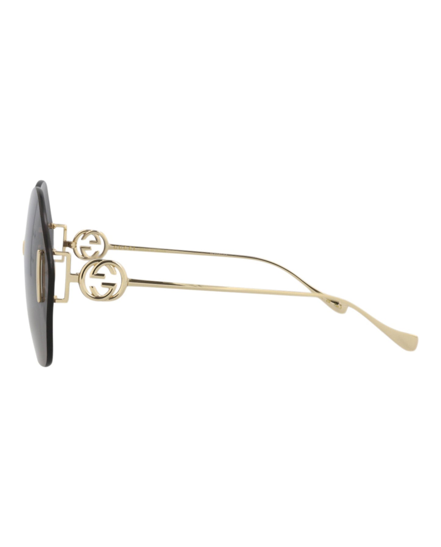 Gucci Womens Round/Oval Gold Gold Grey Fashion Designer Eyewear